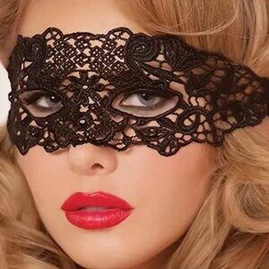 Black Lace Eye Mask Masquerade Costume Punk Goth Scene Sexy Role Play Cosplay